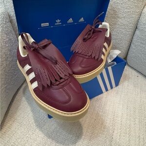 Adidas Burgundy Leather Sneakers